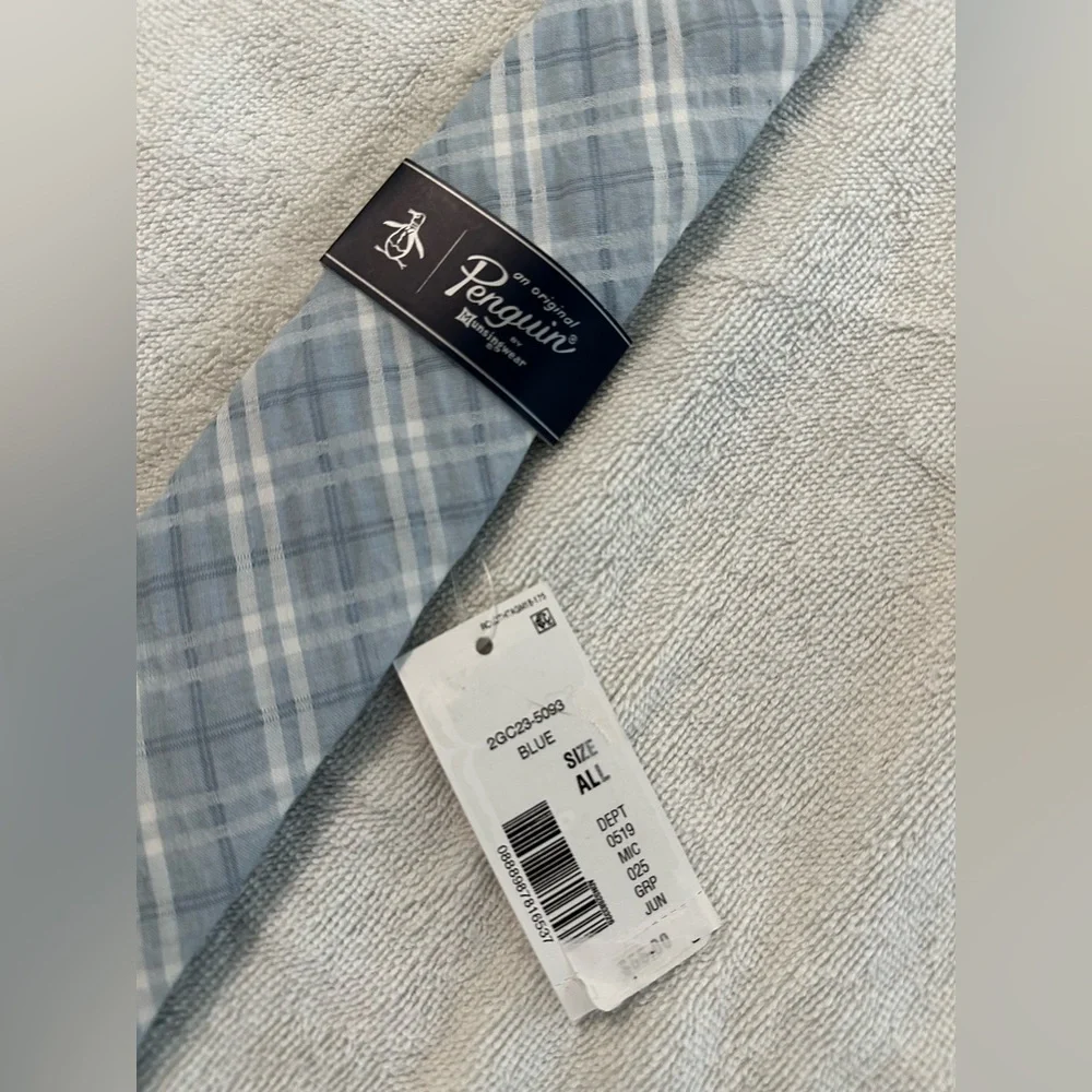 NWT Original Penguin‎ Blue/Gray Plaid Tie - Picture 2 of 4